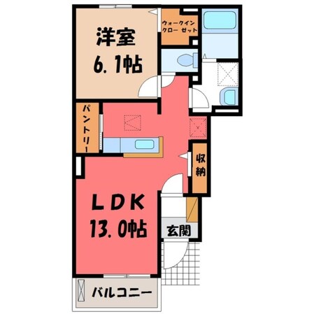 宇都宮駅 バス28分  宝木団地下車：停歩5分 1階の物件間取画像